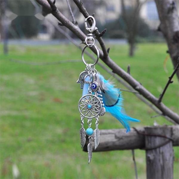 Dreamcatcher keychain bag charm boho style accessory for backpack purse or keys